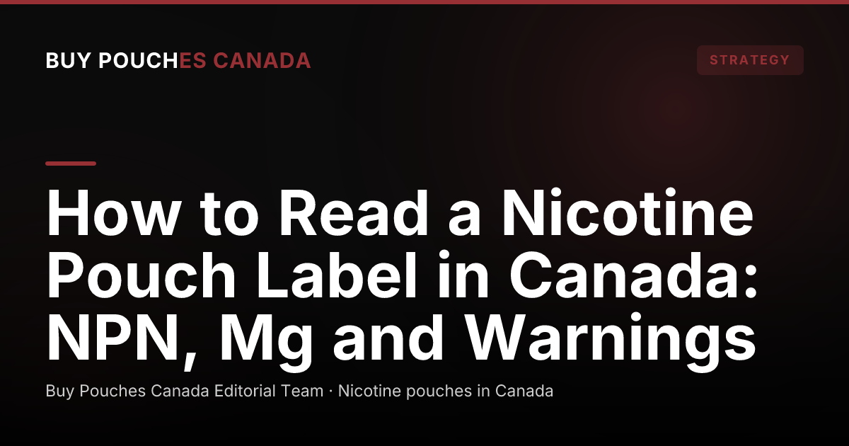 A paper checklist with empty tick boxes and a pen, a scene about reading a pouch label in Canada.
